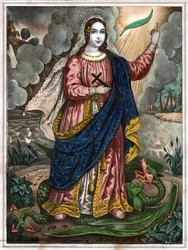 Heilige Margareta von Antiochia. (Gravur, ca. 1830)