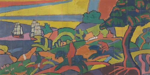 Entwurf für ein Hirschjagd-Wandbild im Cabaret Theatre Club