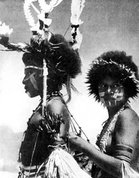 Bemalte Krieger, Papua-Neuguinea, 1936