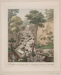 Ein Wasserfall bei Liselund auf Møn