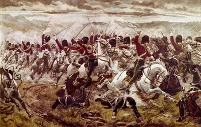Der Angriff von Scarletts 300 oder der schwere Brigade bei Balaclava, 25. Oktober 1854, ca. 1890