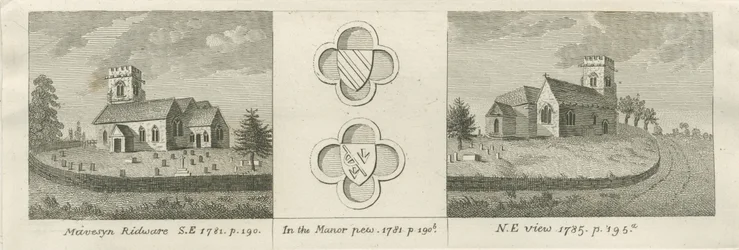 Mavesyn Ridware Church: Gravur, 1781