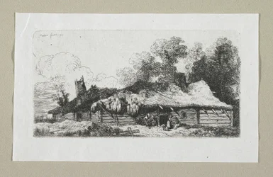 Landschaft mit polnischem Bauernhof