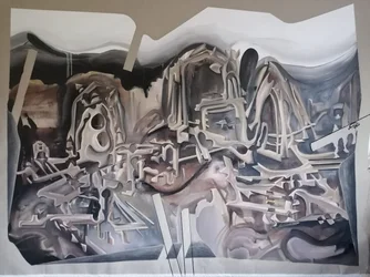 Abstrakte futuristische Stadtlandschaft