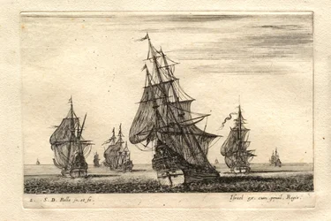 Ein Boot unter vollen Segeln, umgeben von anderen Booten