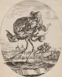 Der Tod trägt ein Kind nach rechts, wahrscheinlich 1648