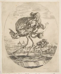Der Tod trägt ein Kind, aus Die fünf Tode Les cinq Morts, ca. 1648