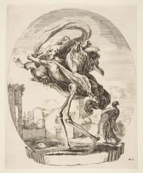 Der Tod entführt eine Frau, aus Die fünf Tode, ca. 1648