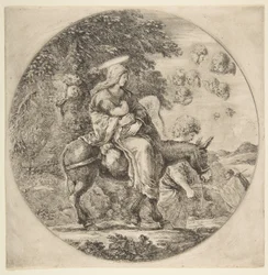 Flucht nach Ägypten, eine runde Komposition, ca. 1662