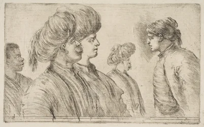 Vier Türken und ein Schwarzer Mann, ca. 1662.