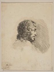 Kopf eines jungen Mannes im Profil, aus Verschiedene Porträts Recueil de Diverses Pièces S..., ca. 1647