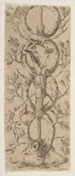 Köpfe eines Hirsches und zweier Wildschweine in Rinceaux aus Eichenästen, ca. 1653