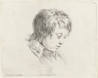 Kopf eines jungen Mannes, nach rechts unten schauend Die Grundlagen des Zeichnens I principii del disegno