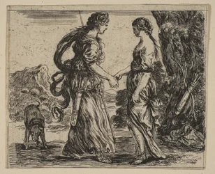 Jupiter und Kallisto, aus Spiel der Mythologie Jeu de la Mythologie, 1644