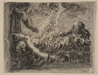 Jupiter und Danaë, aus dem Spiel der Mythologie, 1644