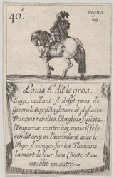 Ludwig VI., genannt der Dicke Weise, tapfer..., aus Spiel der Könige von Frankreich Jeu des Rois, 1644