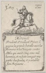 Meroüée Prudent et vaillant..., aus Spiel der Könige von Frankreich Jeu des Rois de Fran..., 1644