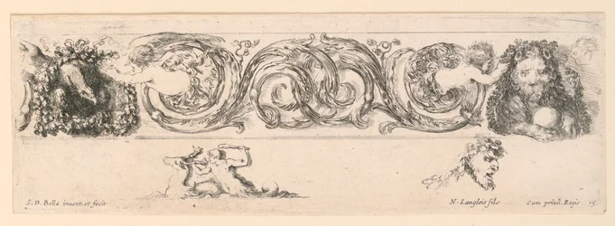 Ornamente von Friesen und Laubwerk