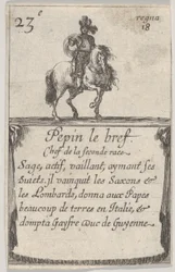 Pepin der Kurze Chef der zweiten Rasse..., aus Spiel der Könige von Frankreich Jeu des Ro..., 1644