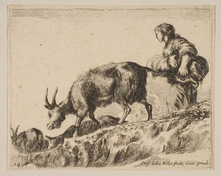 Tafel 14: Schäferin hütet Ziegen, ca. 1641