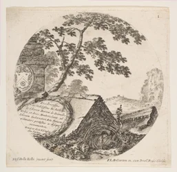 Tafel 1: Fragmente von antiken Denkmälern, aus Römische Landschaften und Ruinen Paysages..., ca. 1646