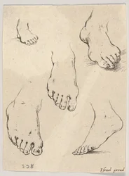 Tafel 7: Fünf Füße, aus Das Buch zum Zeichnen lernen Livre pour apprendre à dessiner, ca. 1649