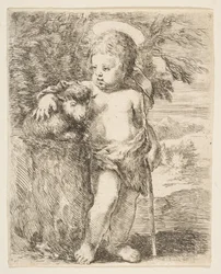 Der kleine Heilige Johannes der Täufer mit seinem Lamm
