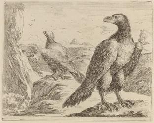 Zwei Adler, beide mit nach links gedrehten Köpfen