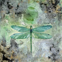 Ätherische grüne Libelle