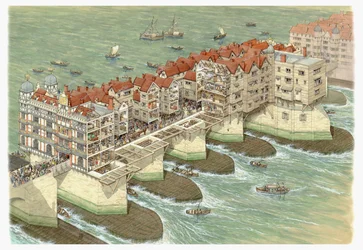 Alte London Bridge (zentraler Teil), ca. 1580-1600