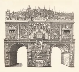 Triumphbogen errichtet zu Ehren des Einzugs und Durchgangs von König James durch London, 1604