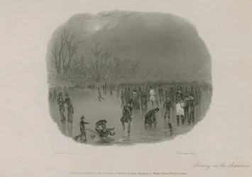 Schlittschuhlaufen auf der Serpentine, Hyde Park, London
