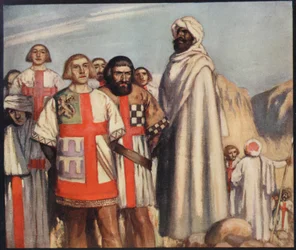Die Ritter des Roten Kreuzes in der Macht Saladins, Illustration aus 