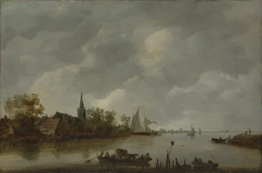 Flussansicht mit Dorfkirche