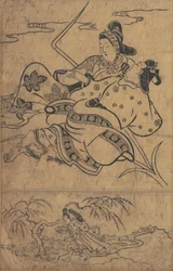 Am Rande des Flusses Akutagawa aus den Geschichten von Ise