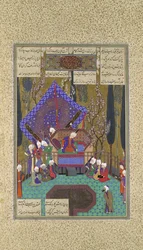 Zal konsultiert die Magier, Folio 73v aus dem Shahnama Buch der Könige, ca. 1530-35