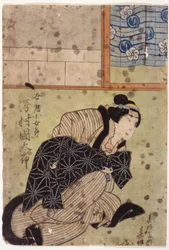 Sawamura Kunitarō II als die Frau Kojorō, aus dem Stück Hanafubuki Utanonadokoro