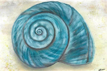 Blaues Spiralschneckenhaus