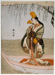 Asanumas Boot. Japanischer Druck von Suzuki Harunobu