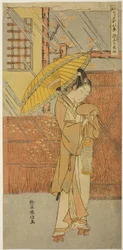 Nachtregen von Genjo (Genjo no yau), aus der Serie "Parodien von acht Szenen aus Noh-Gesängen (Furyu utai hakkei)"