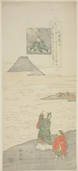 Gedicht von Otomo no Kuronushi, aus der Serie "Sechs berühmte Dichter (Rokkasen)"