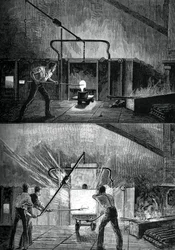 Puddlers bei der Arbeit, um 1880
