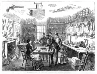 Das Kriminalmuseum im Strafbüro, Metropolitan Police Department, London, 1883