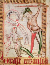 Verbrechen, aus den nationalen Gesetzbüchern von Magnus Eriksson (1319-64), ca. 1450