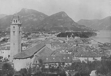 Lugano, Gesamtansicht und der Monte Brè