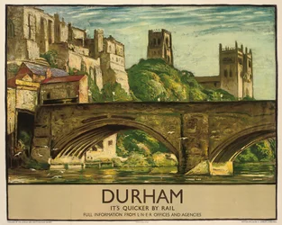 Ein British Railways Plakat zur Werbung für Durham, ca. 1935