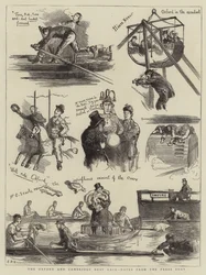 Das Oxford und Cambridge Bootsrennen, Notizen vom Presseboot