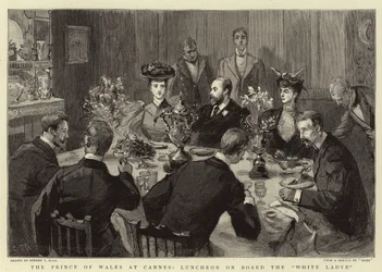Der Prinz von Wales in Cannes, Mittagessen an Bord der White Ladye