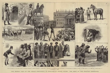 Der jüngste Besuch des indischen Kontingents in England, im Stowe House, das Treffen der Grafton Foxhounds