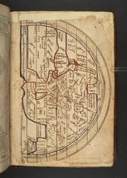Minārat al-aqdās, f94, Eine Karte von Europa, Westasien und Nordafrika, vom Norden nach Süden projiziert